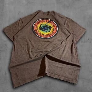 Y2K Oversized Brown Quiksilver Skater Streetwear 2000s Tee